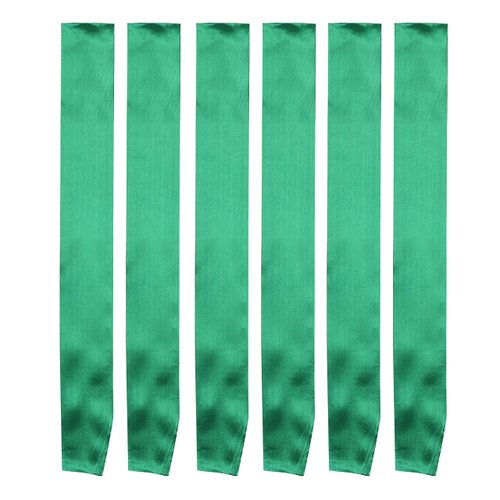 I-MART Blank Satin Sash, Princess, Beauty Queen, Homecoming, Winner, Mayor, Make Your Own Pins, Party Plain Pageant Sashes (Pack of 6 - Green)