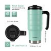 HAUSHOF 24 oz Travel Mug, Stainless Double Wall Vacuum Insulated Tumbler with Handle & Spill Proof Twist On Flip Lid and Wide Mouth, BPA Free