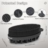 FREATECH 2-in-1 Silicone Body Scrubber - Bath Shower Body Brush and Shampoo Brush Scalp Massager Exfoliator, Deep Cleanse Skin & Hair, Lathers well, Easy to Clean and Long-lasting, Black