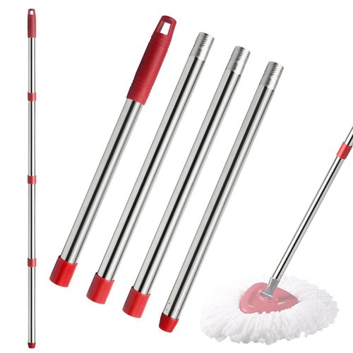 4-Section Spin Mop Replacement Handle- 2.5-5 Foot Mop Handle Replacement Stick Only Compatible with Ocedar EasyWring Spin Mop Base (Mop Head Not Included)