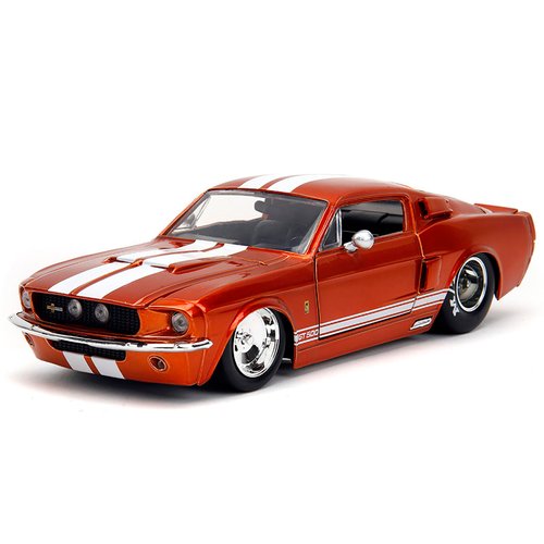 1967 Shelby GT500 Candy Orange with White Stripes Bigtime Muscle Series 1/24 Diecast Model Car by Jada 34722