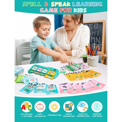 Talking Flash Cards for Toddlers Learning: Alphabet Learning Toys - Matching Spelling Games with 224 Sight Words - Montessori Toys for 3 4 5 6 Years Old Kids