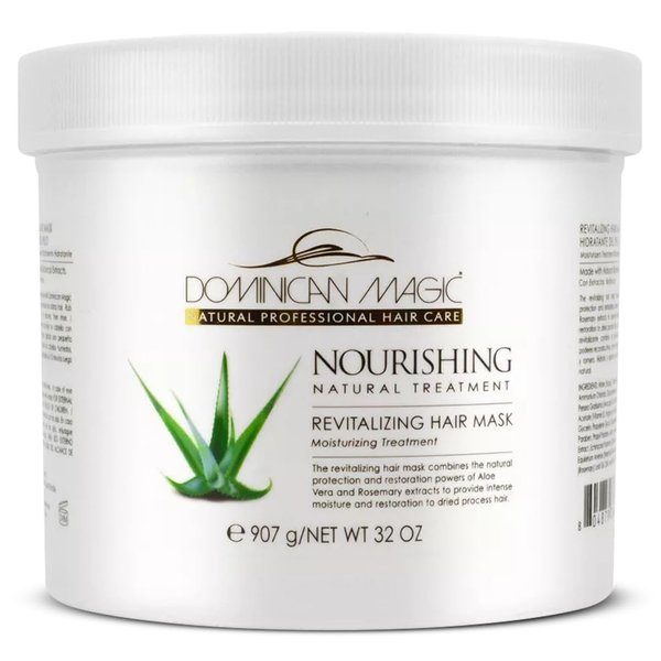 Dominican Magic Nourishing Revitalize Moisturizing Hair Mask with Aloe Vera & Rosemary Extract - Hair Treatment for Damaged and Frizzy Natural Hair, 32 oz