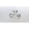 Generic Small shiny silver metal three flowers hair claw clip with crystals