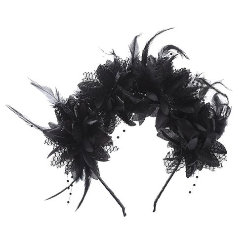 ASTRQLE Black Rose Flower Headband Mexican Flower Headband Hair Wreath Floral Crown Floral Head P...