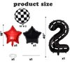 PANRRPERS Race Car Birthday Balloons Racing Banner 40 Inch Racetrack Number 0-9 Balloon for Baby Shower Birthday Race Car Themed Party Decoration (Number 2)