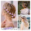 20Pcs Purple Small Flower Hair Clips for Women, Mini Flower Clips for Hair Flower Hair Pins Wedding Hair Accessories for Women Girls