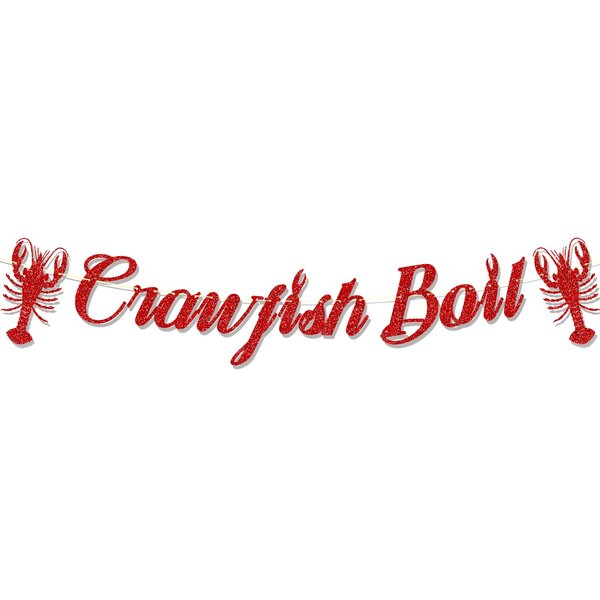 Ushinemi Glitter Crawfish Boil Party Decorations Lobster Boil Themed Birthday Banner Crawfish Boil Party Supplies