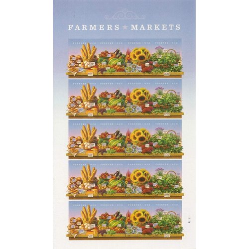 Farmers Markets Sheet of Twenty Forever Postage Stamps Scott 4915a