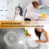 Hair Catcher,Square Hair Drain Cover for Shower Silicone Hair Stopper with Suction Cup,Easy to Install Suit for Bathroom,Bathtub,Kitchen(Grey 4 Pack)