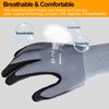 NEOTRIL Safety Work Gloves MicroFoam Nitrile Coated-3 Pairs, Seamless Knit Nylon Bulk Pack Working Gloves with Grip for Men Women Light Duty Work,Automotive,Warehouse (Gray,S)