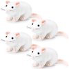 Kasyat 4 Pcs Fake Rat Stuffed Animals 7 Inch Fake Mouse Plush Toys Soft Cuddly Stuffed Mouse Realistic Rat Plushies for Christmas Costume Accessories Birthday Party Favors Prank Props(White)
