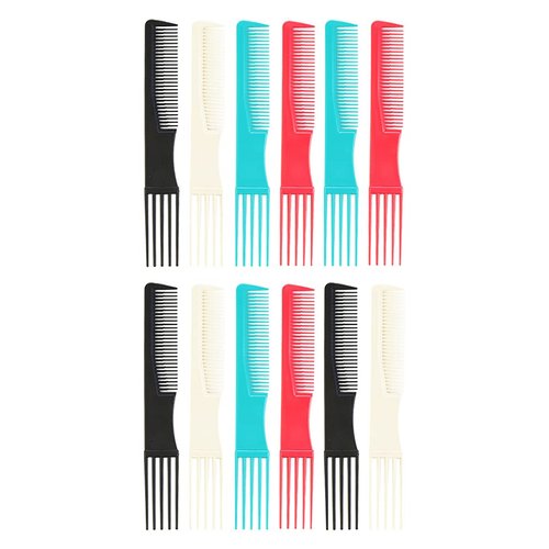 FOMIYES Hair Styling Comb, 12PCS Professional Hairdressing Combs - Plastic Lifting Combs Detangler Comb for Hair Salon Barber Home Curly Hair Comb