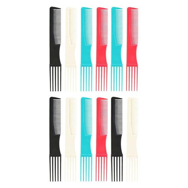 FOMIYES Hair Styling Comb, 12PCS Professional Hairdressing Combs - Plastic Lifting Combs Detangler Comb for Hair Salon Barber Home Curly Hair Comb
