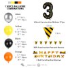 136pcs Construction Birthday Party Balloon Garland Kit, Digger Birthday Party Supplies with Yellow Black Balloon Truck Banner for Construction Quarantine Party Decorations (Arch 3)