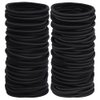 Sderoq 100pcs Womens Elastics Hair Tie, 4MM Black Ponytail Holders Hair Bands, 2 Inch in Diameter Elastic Band for Medium to Thick Hair (4mm Black)