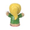 Fisher-Price Little-People Figure - HCG95 ~ Coffee Shop Customer with Long Blonde Ponytail, Dressed in Green and Holding Coffee Cup ~ Works Great with Any Little-People Playset