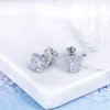 YOQUCOL 2 Pairs Clip On Earrings 8MM Cubic Zirconia Crystal Non Pierced Clip On Stud Earrings For Women Girls