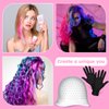 Hair Coloring Highlighting Set Silicone Highlight Cap and Hook 2 Pcs Black Hair Dye Gloves Dye Brush Ear Covers Reusable Hair Dye Kit Salon Home Hairdressing Hair Coloring Tools for Women Men