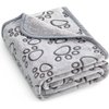 Stuffed Premium Soft Dog Blanket, with Flannel Grey Cute Paw Print, 24 * 32 inches, Cat Blanket Puppy Pads Supplies Dog Products Stuff Essentials