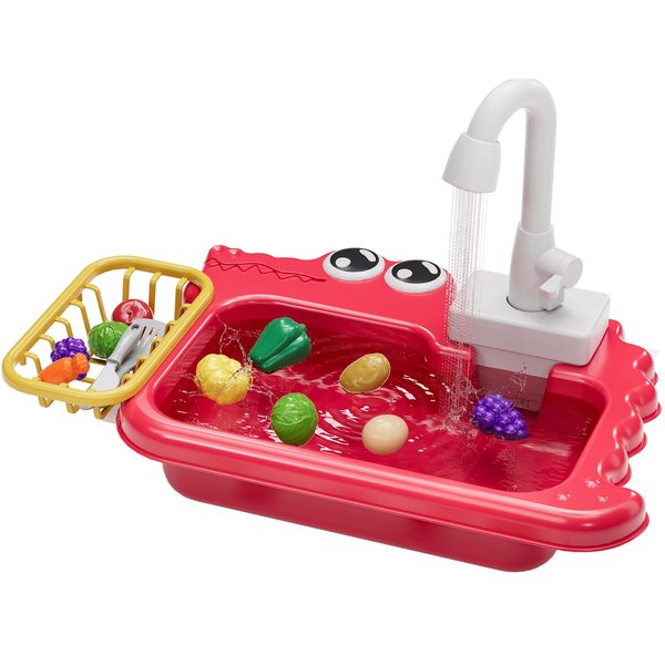 Lucky Doug Play Kitchen Sink Toys, Pretend Kitchen Play Sink with Running Water Toys for Toddlers 1-3, Play Food Sets for Kids Kitchen Toys, Birthday Toys Gifts for Toddlers Kids Girls 1 2 3 Years Old