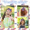 AIUPUOC Star Headband for Girls Cute Hair Bow Back to School Hair Accessories Red White and Blue Headband Patriotic Hair Accessories Memorial Day Accessories Headpiece (Red Blue, Medium)