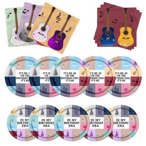 Birthday Tableware Set,60PCS Birthday Plates and Napkins Decoration Supplies Dinnerware for Birthday Theme Party Decoration