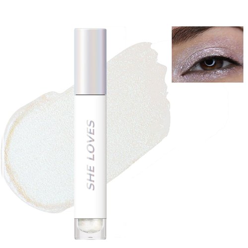 Easilydays 8 Colors Glitter Eyeshadow Liquid, Metallic Chameleon Eyeshadow Polarized Light Not Smudged Eye Shadow, Multi-Dimensional Finish For Bold Eye Looks Eye Makeup for Women and Girls Eye Brightening Flash Makeup (#01)