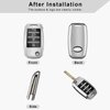 QBUC for KIA Key Fob Cover Case with Keychain for 2013 2014 2015 2016 2017 Kia Sorento Sedona Soul Rio etc (Flip/Folding Key)(Silver)
