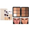 Joyeee Makeup Cream Contour Palette with Makeup Brush, 12 Shades Full Cover Creamy Concealer and Highlighting Makeup Kit for Under Eye Dark Circles, Acne & Blemishes, Reduces Redness, Light to Dark