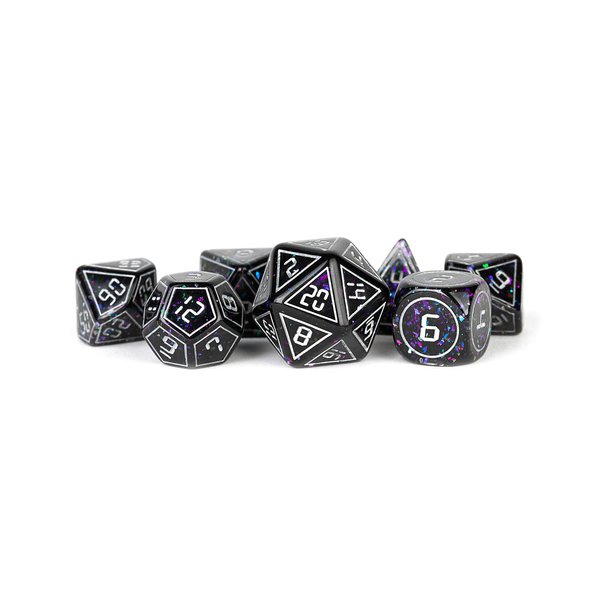 FanRoll by Metallic Dice Games 16mm Resin Poly DND Dice Set: Framed Void, Role Playing Game Dice for Dungeons and Dragons