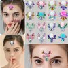 16 Clors Rainbow 3D Rhinestone Crystal Tattoo Sticker Eyebrow drill Glitter Eyeliner Eyebrow Makeup Face Eyes Diamond Temporary Tattoo for Women Festival Accessory DIY Decorations
