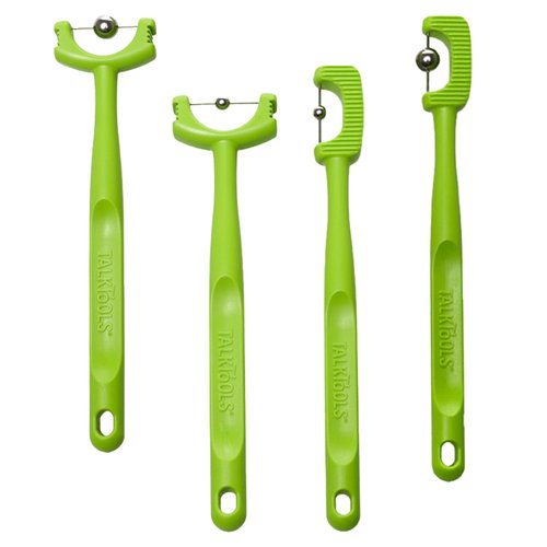 Tongue Tip Lateralization and Elevation Tools | Therapeutic Tool Set for Apraxia, Dysarthria | Improve Feeding Skills, Speech Clarity and Jaw Stability | Jaw Alignment - Set of 4 - Inst. Booklet -Lime