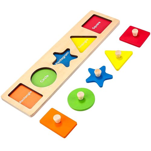 First Jumbo Knob Wooden Shape Puzzles for Toddlers 1-3,Montessori Shapes Sorter Board Toys Puzzle for1 2 Year Old,Preschool Learning Toys for Baby Kids,1-2 Year Old Boy Girl,Stocking Stuffers,Birthday