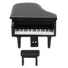 Dollhouse Grand Piano,1:12 Miniature Simulation Grand Piano with Stool Furniture Crafts Ornaments for Doll House Decoration Accessories(Black)