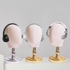 UnPinnable Wig Head Stand 21 Inch Mannequin Head Hat Stand Canvas Block Head Hat Mannequin Head Display Fabric Wig Holder Display Heads for Wigs, Hats, Caps, Headdress, Masks, Detachable Chrome Stand