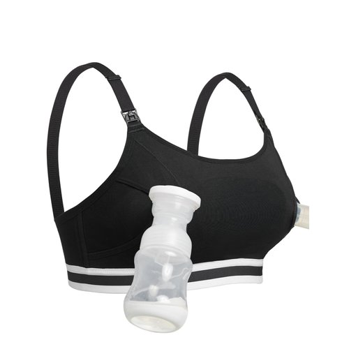 Momcozy Upgraded Hands Free Pumping Bra, Comfort Pumping and Nursing Bra in One Suitable for Breastfeeding-Pumps by Lansinoh, Spectra and More