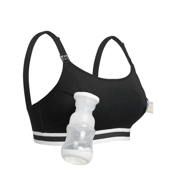 Momcozy Upgraded Hands Free Pumping Bra, Comfort Pumping and Nursing Bra in One Suitable for Breastfeeding-Pumps by Lansinoh, Spectra and More