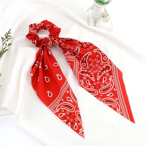 Hair Scarf Scrunchies, TOBATOBA Paisley Hair Scrunchies for Women's Hair Ponytail Scarf Scrunchies with Ribbon Tails, Hair Bandanas for Women, Elastic Hair Ribbons for Women Hair Ties Bow Scrunchies
