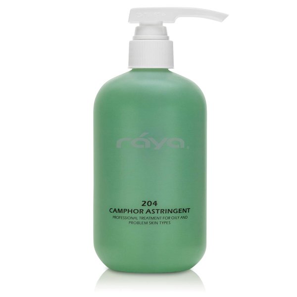 RAYA Camphor Astringent 16 oz (204) | Effective Facial Toner for Oily and Break-Out Skin | Helps Dry Up Blemishes and Control Excessive Oiliness | Made with Camphor and Eucalyptus