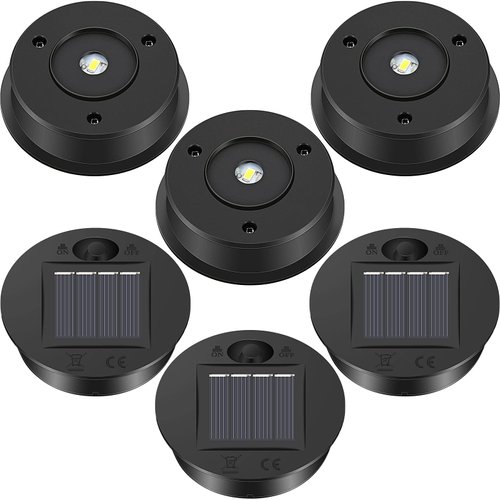 TOODOO 6 Pieces Solar Lights Replacement Top 7 Lumens Solar Lantern Parts LED Solar Panel Lantern Lid Lights for Outdoor Hanging Solar Lanterns Garden Patio Decor