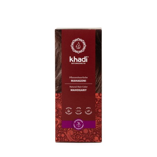 khadi MAHOGANY Natural Hair Color, 3.5oz, Kisses your hair in an expressive, velvety earthy reddish brown, 100% herbal & vegan, PPD & chemical free, natural cosmetic for healthy hair.