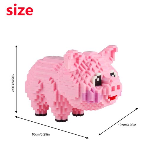Larcele Micro Pig Building Blocks Mini Building Toy Bricks,1547 Pieces KLJM-02 (Model 558)