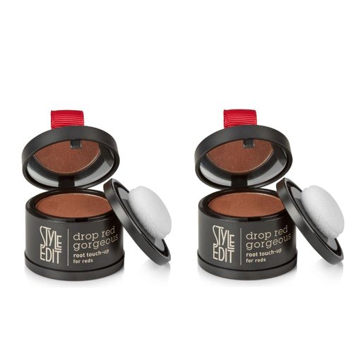 Root Touch Up Powder for Dark Red Hair by Style Edit | Cover Up Hair Color for Grays and Roots Coverage | Root Concealer for Dark Red Hair | Mineral Infused Binding Hairline Powder 2 Pack