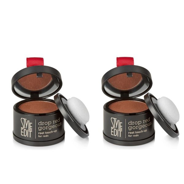 Root Touch Up Powder for Dark Red Hair by Style Edit | Cover Up Hair Color for Grays and Roots Coverage | Root Concealer for Dark Red Hair | Mineral Infused Binding Hairline Powder 2 Pack