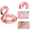 GROBRO7 2Pack Inflatable Flamingo Pool Float Flamingo Drink Holder Set Elegant Vinyl Swimming Floaty Pool Toy with Glitters Outdoor Water Lounge Inflatable Raft with Floating Coasters for Adults & Kid