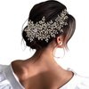 AMORARSI Crystal Wedding Hair Comb Bridal Hair Accessories Pearl and Rhinestone Bridal Side Combs for Women and Girls (Gold)