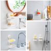 TAILI Double Layer Soap Dish Suction Cup Soap Holder, Strong Sponge Holder for Shower, Bathroom, Tub and Kitchen Sink, Drill-Free, Removable