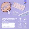 SAVILAND Acrylic Nail Tips with Glue: Half Cover False Nail Tips 10 Sizes for Acrylic Nails Professional French Tips and Acrylic Nail Brush 8/10/14 Fast-Dry Nail Glue & Acrylic Nail Stater Kit Natural