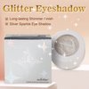 veletine Single Glitter Eyeshadow Pearl Eyeshadow,Glitter Eye Shadow Powder Long Lasting, for Face Body Cheek White Shimmer Eye Shadow (2.5g/0.088oz)